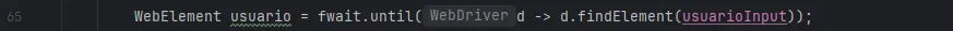 Línea de código usando fwait.until con lambda: d -> d.findElement(usuarioInput)
