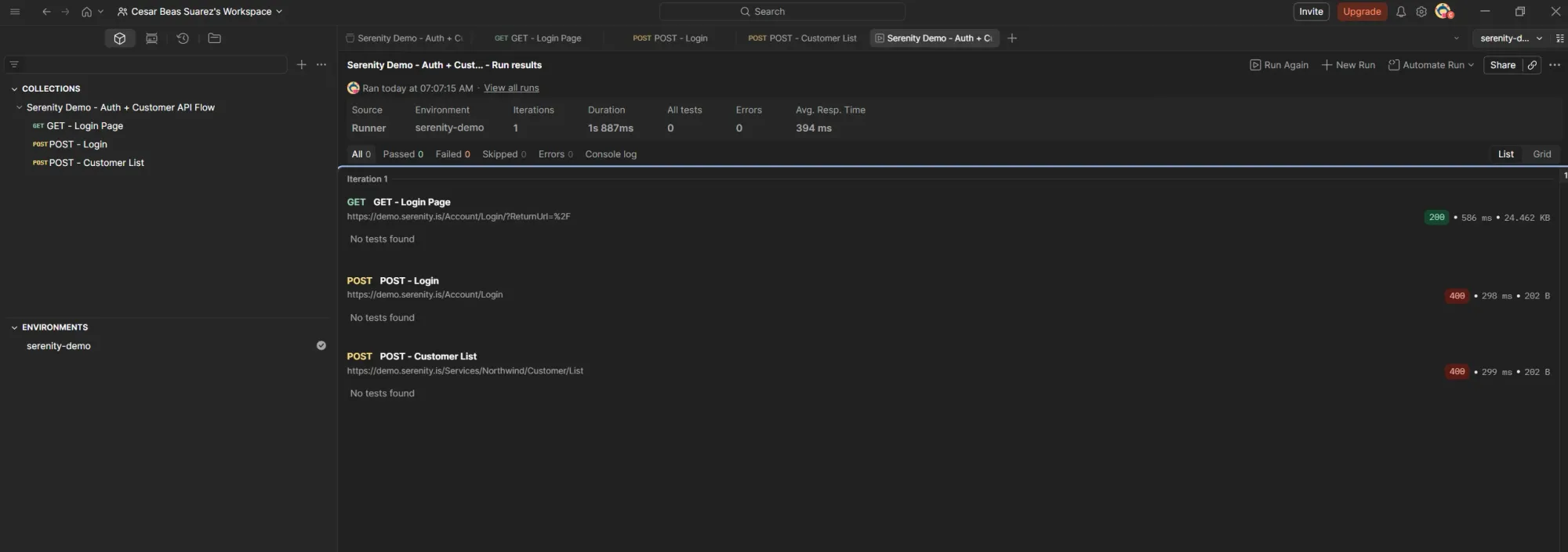 Postman + app real: cómo resolver un 400 en Customer List usando CSRF dinámico