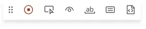 Toolbar de codegen de Playwright con botones de Record, Pick Locator, Assert visibility, Assert text, Assert value y Assert ARIA