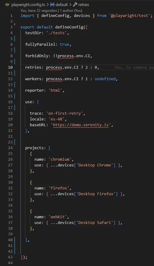playwright.config.ts: cada propiedad explicada, 3 experimentos y lo que Selenium no centraliza