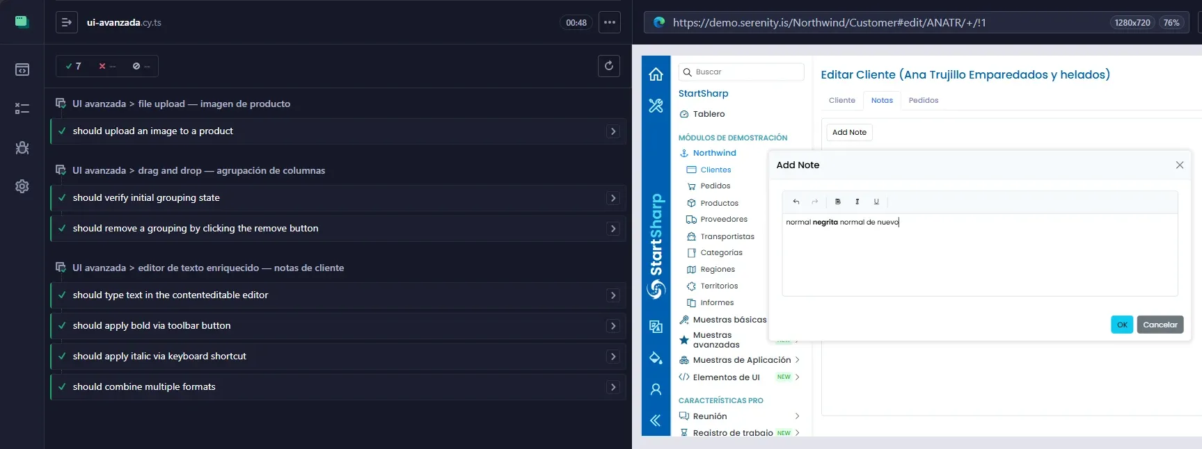 Cypress: file upload, drag and drop y editor de texto enriquecido