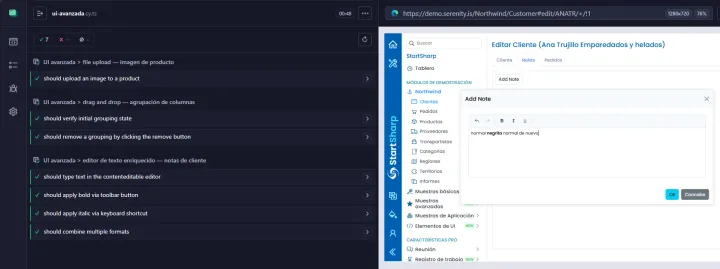 Cypress: file upload, drag and drop y editor de texto enriquecido